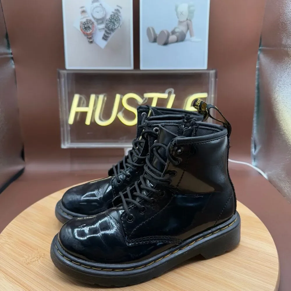 Dr. Martens Black Patent Leather Boots 1460 Size US 13c